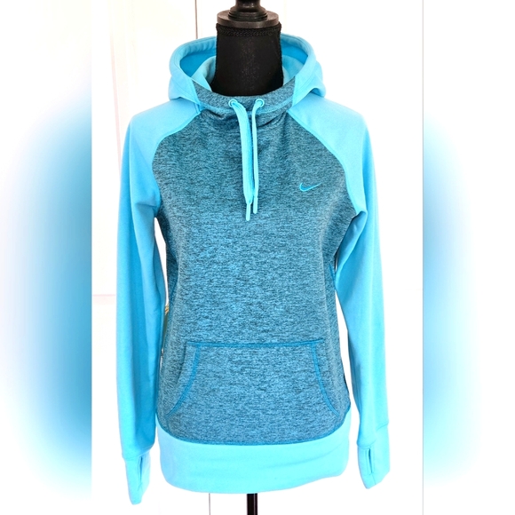 Nike Tops - NIKE Therma-Fit Hooded Sweatshirt Blue  Gray Sz Sm